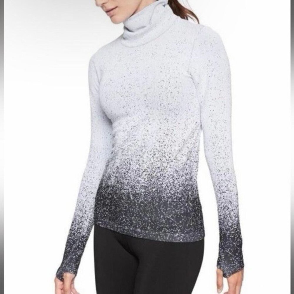 Athleta Women’s Small Black & White Athletic Long Sleeve Running Athletic Top